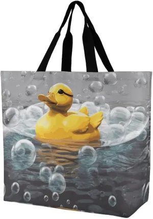 Bubble Duck Handbags Lightweight Travel Shoulder Bag Portable Cute Shopping Beach Market Bag for Men Women Hiking Yoga Gym Swimming Travel Holiday Gift