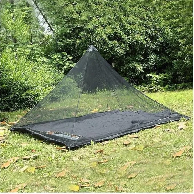 Camping Net with Carry Bag, Mosquito Net Bed Compact and Ultra-Light for Travel, Sleeping Bags, Tent Camping Canopy, Tent Pegs Attached, Without Sleeping Mat