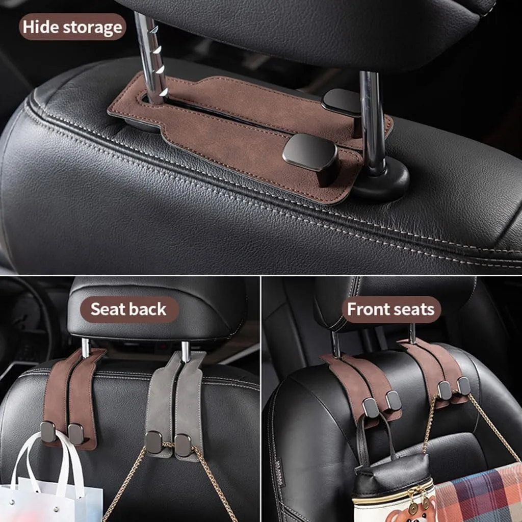 Car Seat Hooks for Hyundai EON 2011-2019, Headrest Hooks Car Back Storage Organizer Multifunctional Interior Car Accessories,2pcs Brown