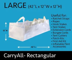 CarryAll Reusable Large Tote Bags, Reuseable Grocery Bags, Rectangle Heavy Duty Collapsible Storage Bins