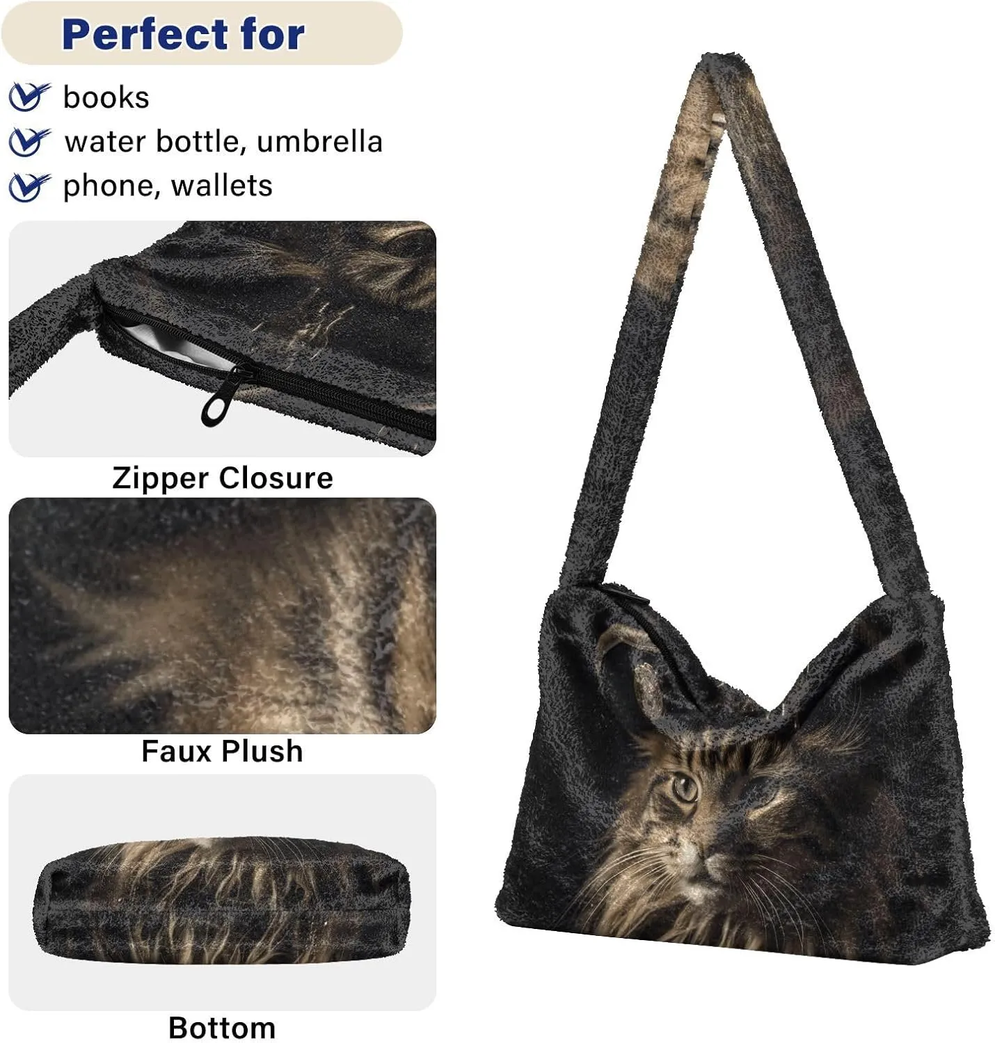 Cat Pirate Women Handbags Shoulder Bags, Book Totes for Women, Autumn Handbags