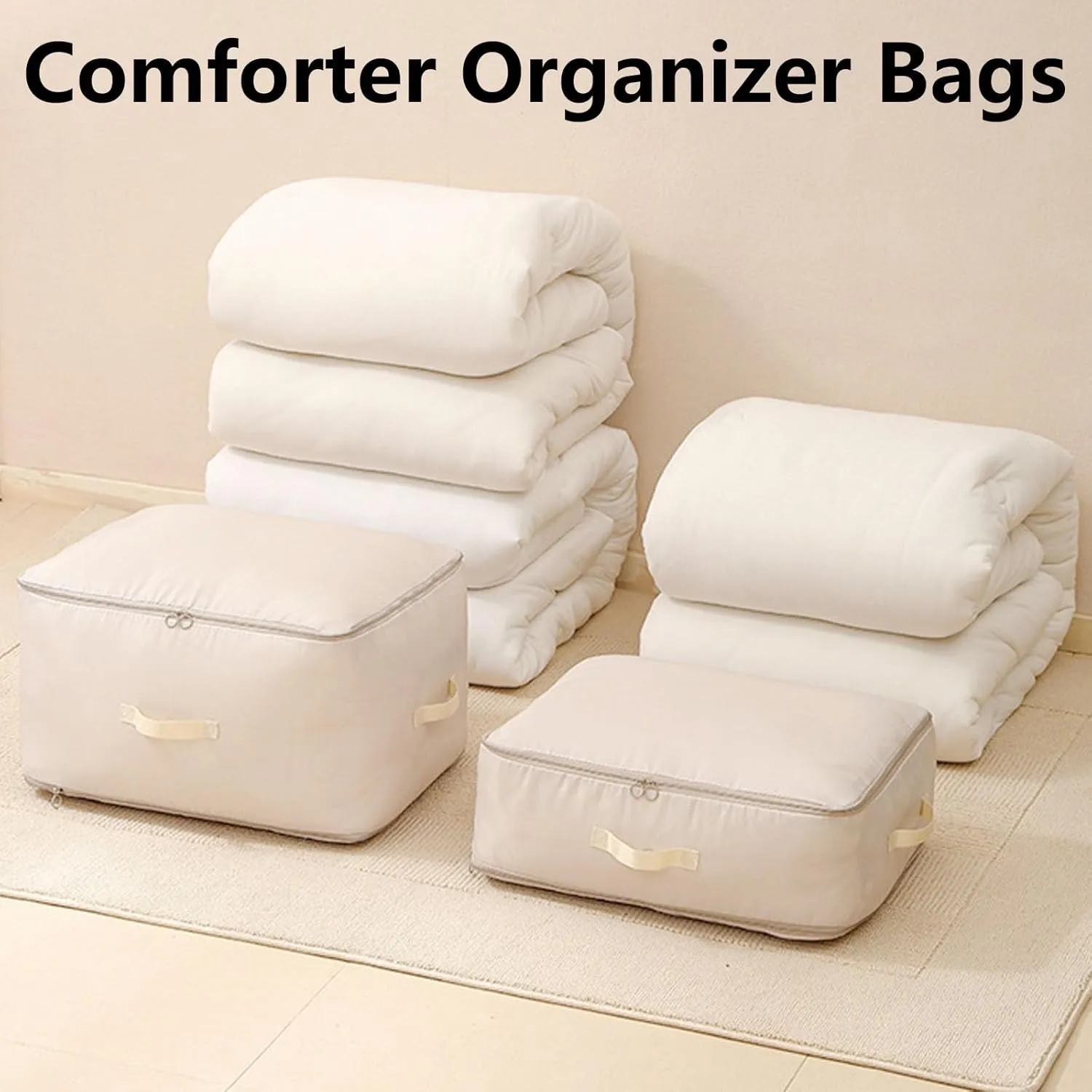 Cavanbrien, Cavanbrien Compression Bags, Ultra Space Saving Self Compression Organizer, 2025 New Cavanbrien Storage Tote for Comforters, Premium Comforter Compression Packaging Cube (2PC-Blue)