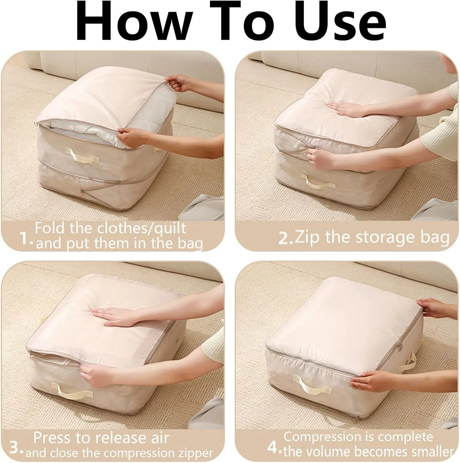 Cavanbrien, Cavanbrien Compression Bags, Ultra Space Saving Self Compression Organizer, 2025 New Cavanbrien Storage Tote for Comforters, Premium Comforter Compression Packaging Cube (2PC-Blue)
