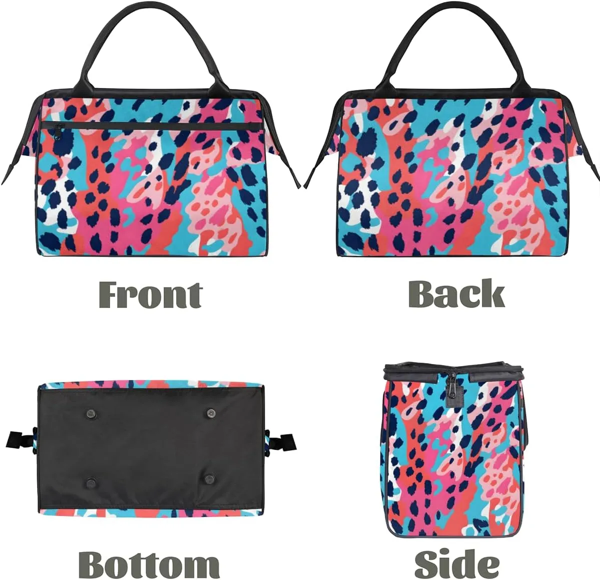 Cheetah Color Leopard Print Weekender Overnight Bag for Women Waterproof Carry On Travel Duffle Bags with Pocket Lightweight Sports Gym Tote Bag Large Luggage Workout Personal Item Hospital Bags