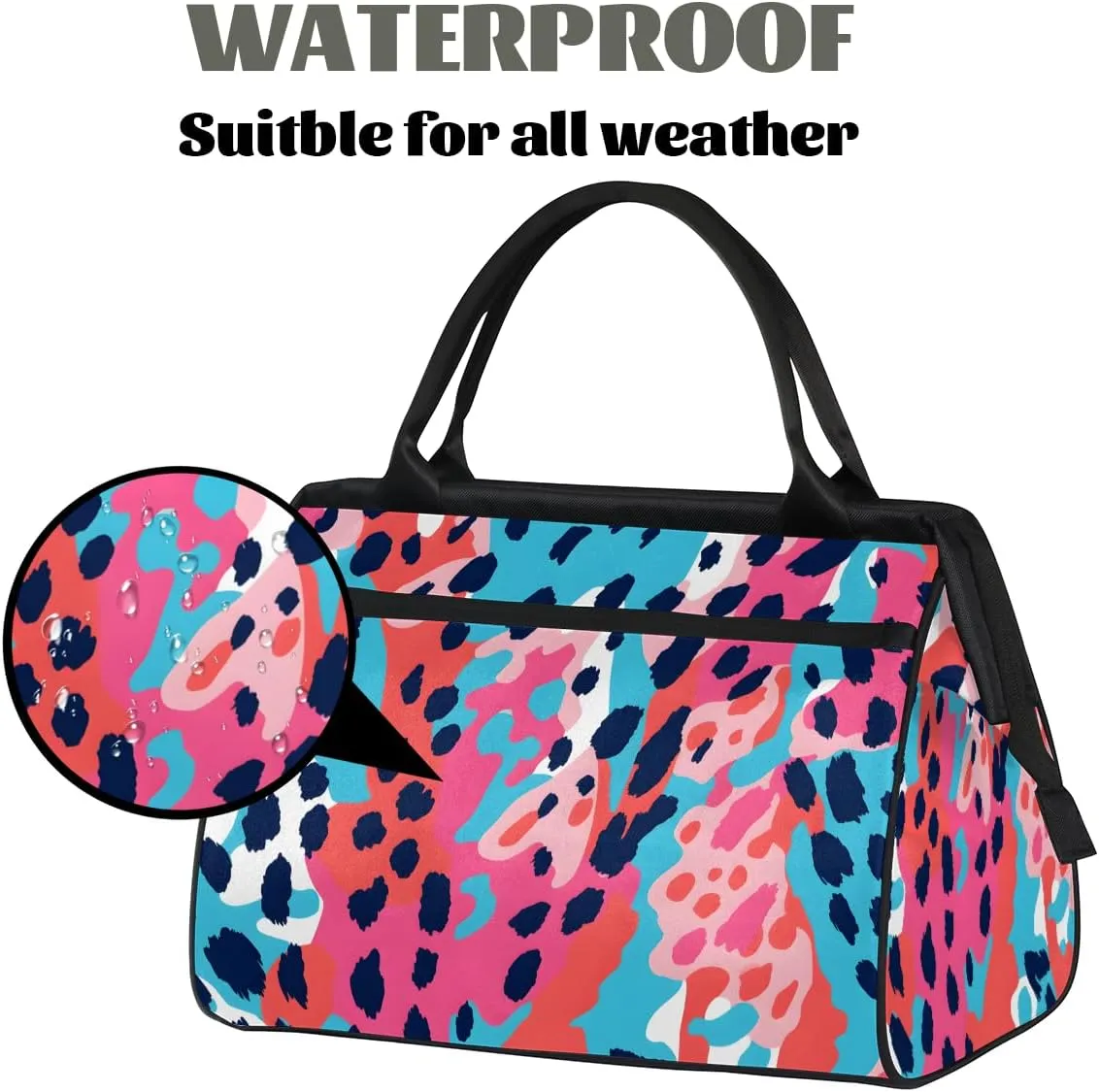 Cheetah Color Leopard Print Weekender Overnight Bag for Women Waterproof Carry On Travel Duffle Bags with Pocket Lightweight Sports Gym Tote Bag Large Luggage Workout Personal Item Hospital Bags