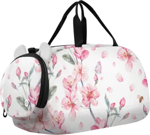 Cherry Peach Apples Flowers Branch Duffel Bags for Boys Small Gym Bags for Teens Dance Bag for Girls