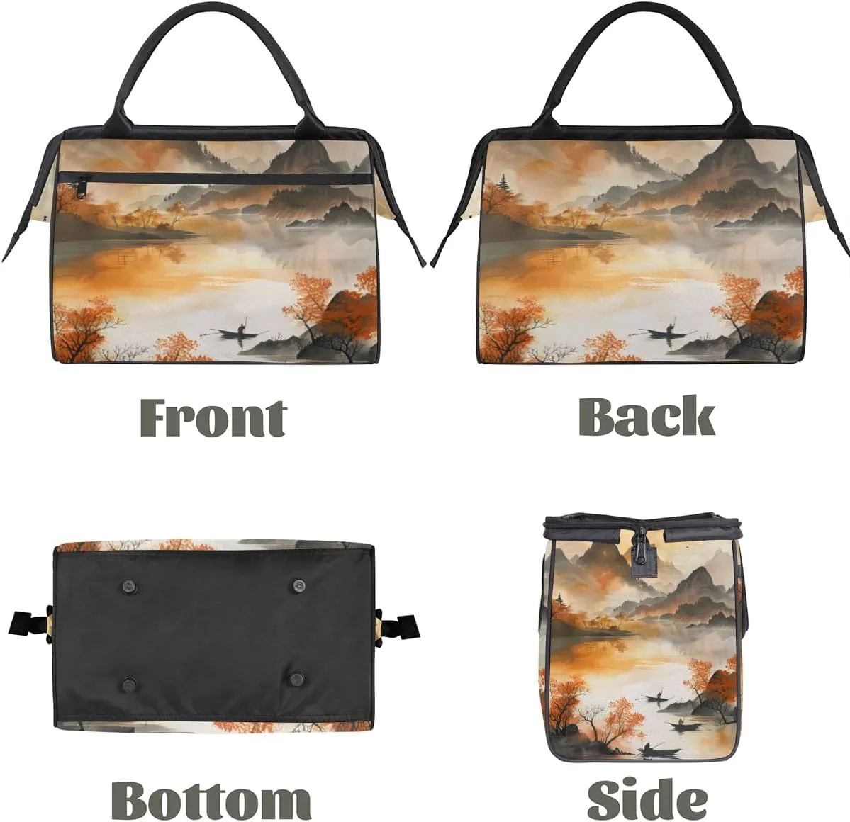China Oil Painting Autumn Weekender Overnight Bag for Women Waterproof Carry On Travel Duffle Bags with Pocket Lightweight Sports Gym Tote Bag Large Luggage Workout Personal Item Hospital Bags