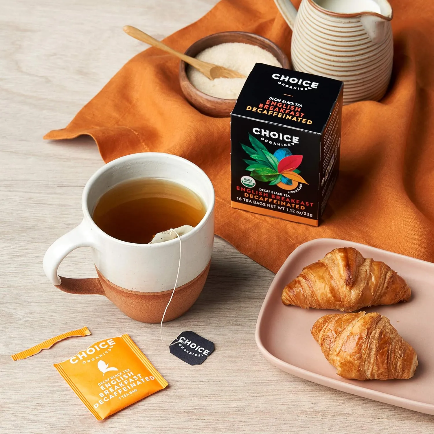 Choice Organics - Organic Decaffeinated English Breakfast Tea (6 Pack) - Fair Trade - Compostable - 96 Organic Black Tea Bags