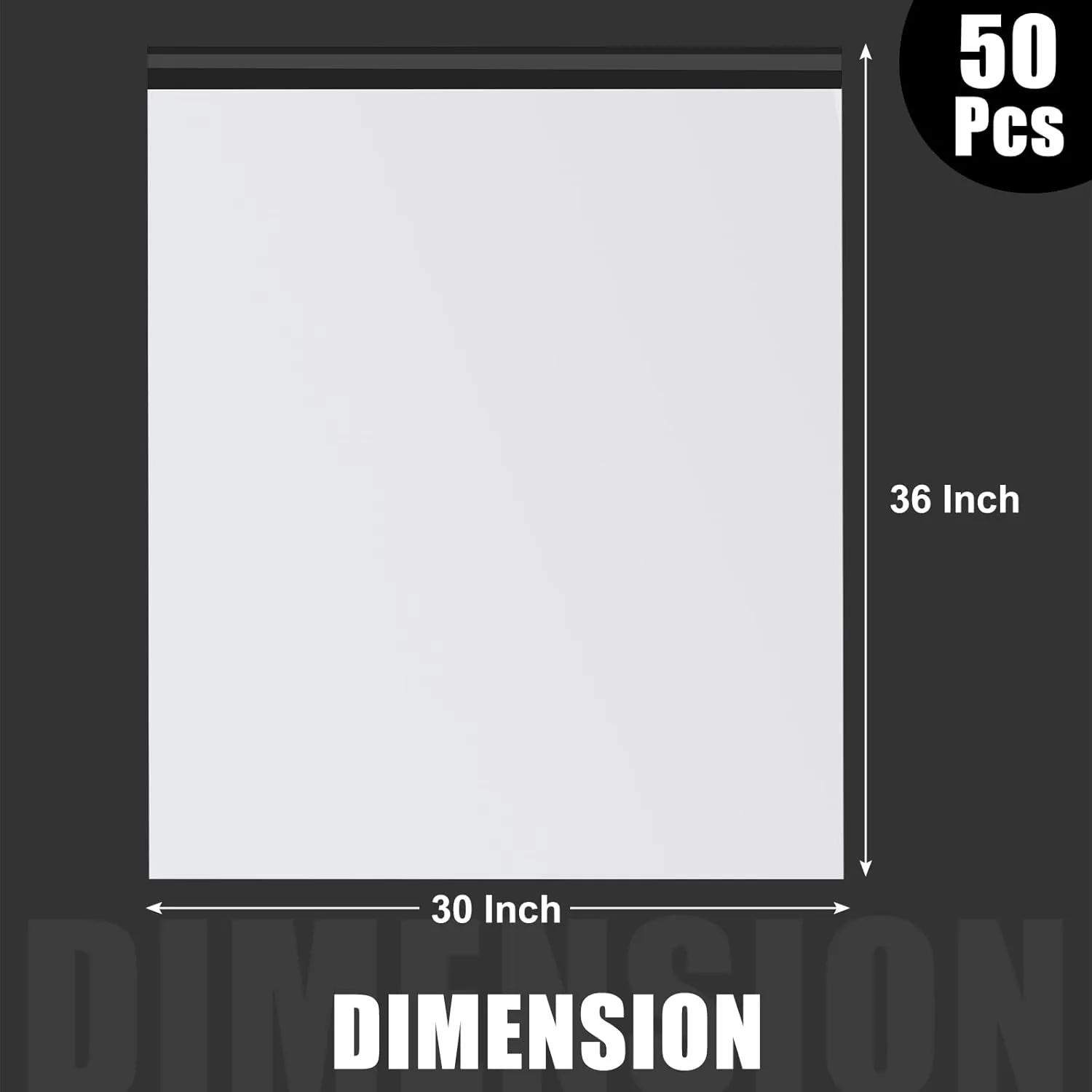 Cholemy 50 Pcs Large Poly Mailers 30 x 36 Inch Envelopes Shipping Bags Tear Proof Polyethylene Mailers Self Adhesive Waterproof Privacy Shielded and Tear Proof Postage Postal Envelopes (White)
