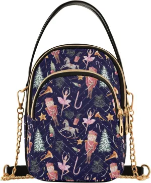 Christmas Nutcracker Crossbody Bags for Women Small Purse Chain Shoulder Bags Hand Bags for Trip Gifts Work