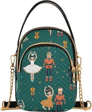 Christmas Nutcracker Crossbody Bags for Women Small Purse Chain Shoulder Bags Hand Bags for Trip Gifts Work