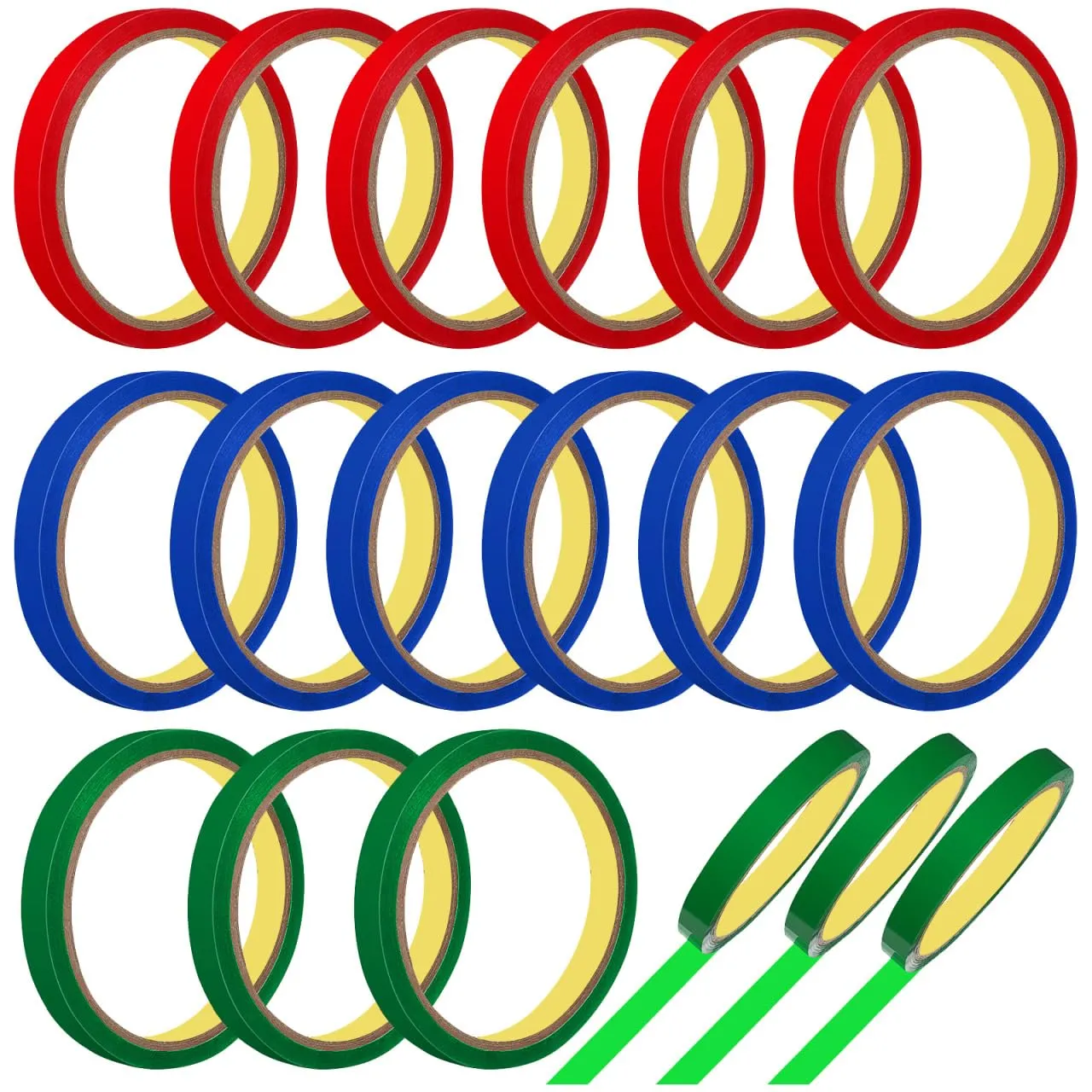Ciieeo 18 Pcs Adhesive Tape Bag Sealing Machine Tape Colorful Sealing Tape Heavy Duty Packaging Tape Colored Tape Clear Bag Tape Freezer Bag Clear Fruit Bag The Pet Fitness Meat