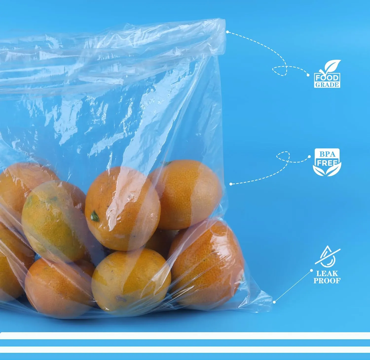 Clear Flat Open Poly Bags,100pcs Food Storage Bags with 100pcs Twist Ties, 1.1Mil Plastic Bag For Packaging,Storage Food, Proving Bread, Gift Wrap, and More.(12x16Inch)