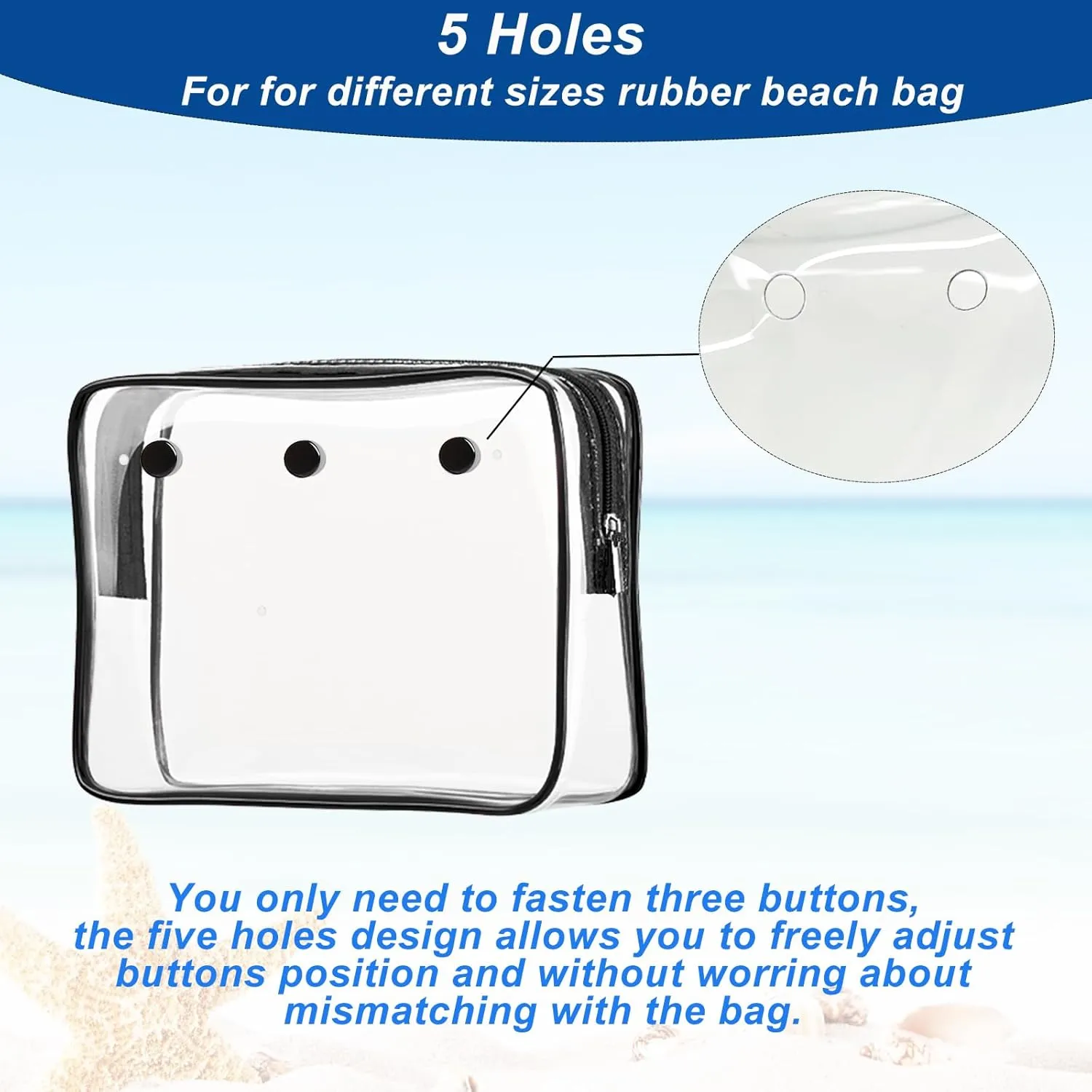 Clear Insert Bag Accessories for Beach Tote Bag, Clear Travel Storage Inner Pouch for Cosmetic, Toiletry & Makeup Brush Organizer Divider