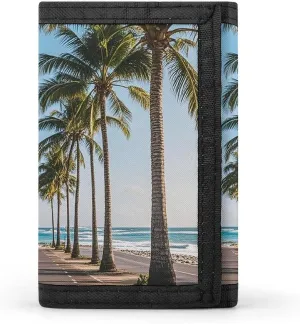 Coastal Highway Wallet Compact Trifold Wallet with Keychain Lightweight & Durable Purse for Outdoor