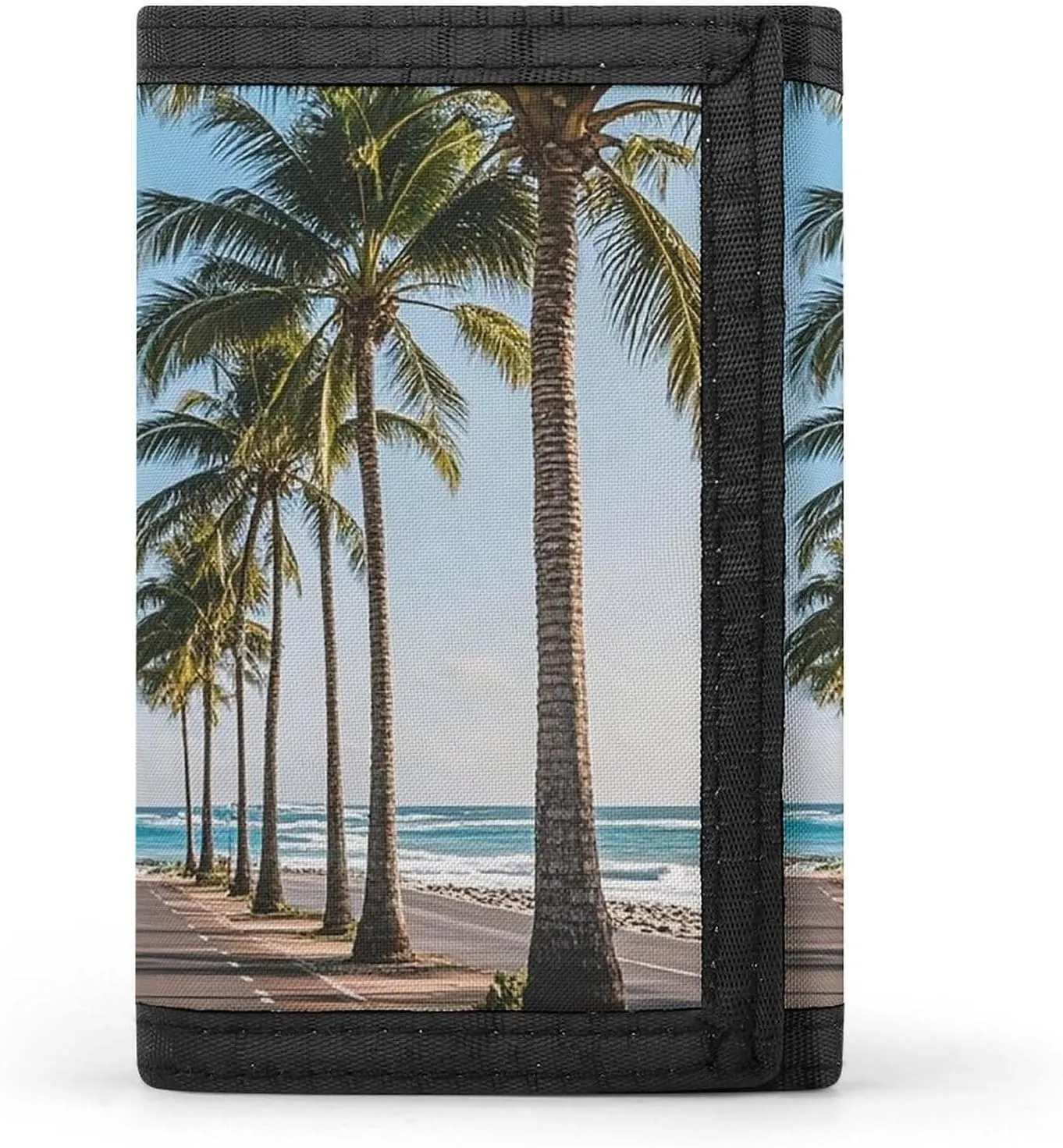 Coastal Highway Wallet Compact Trifold Wallet with Keychain Lightweight & Durable Purse for Outdoor