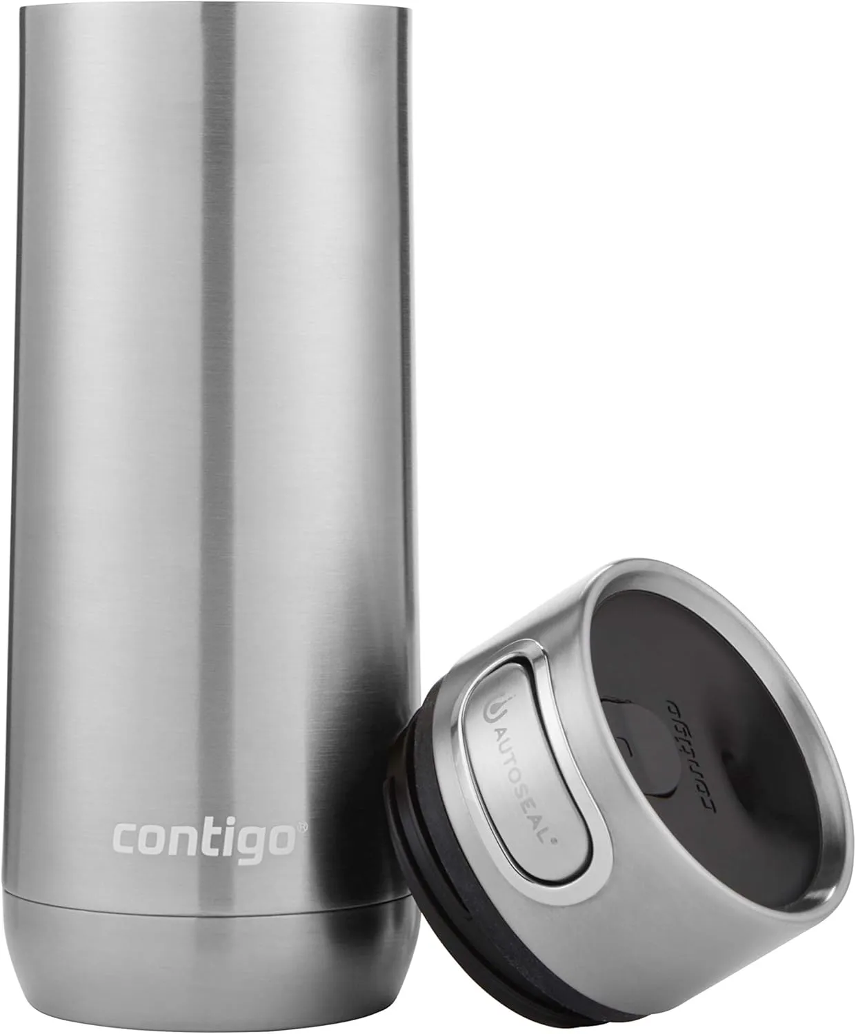 Contigo Luxe AUTOSEAL Vacuum-Insulated Stainless Steel Thermal Travel Mug, Leak-Proof 16oz Reusable Coffee Mug, Fits Under Most Single-Serve Brewers, Top-Rack Dishwasher Safe, Stainless Steel