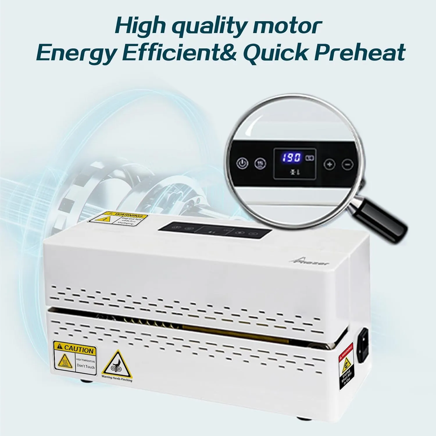 Continuous Heat Sealing Machine for Plastic and Poly Bags, with Digital Temperature Control, Lightweight Horizontal Bag Sealer for Food Storage, Kitchen, Bakery, Snacks Packaging