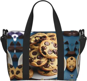 Cookies Food Chocolate Chips Biscuits Duffel Bags for Traveling - Lightweight Personal Item Travel Bags, Gym Bags for Men and Women
