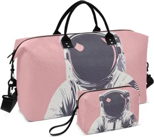 Cool Astronaut Duffel Bag for Travel Gym Sport, Weekender Travel Bags Carry on Overnight Bag