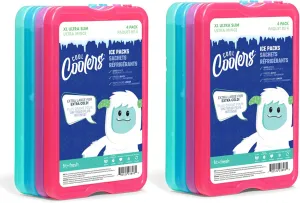 Cool Coolers by Fit   Fresh Slim Compact Reusable XL Ice Pack, Perfect for Lunch Boxes, Coolers, and Beach Bags