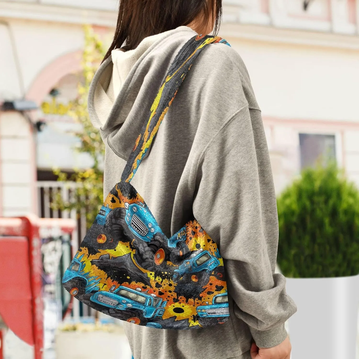 Cosmic Sky with Various Stars and Nebulas Plush Bag, Shoulder Hand Bag, Shoulder Handbags for Women