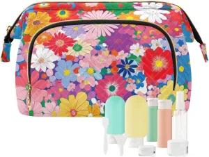 Cottage Flowers Beauty Cosmetics Bag Lightweight Capacity Travel Cosmetic Bag Women's Coin Purse Wallet for Travel Accessories