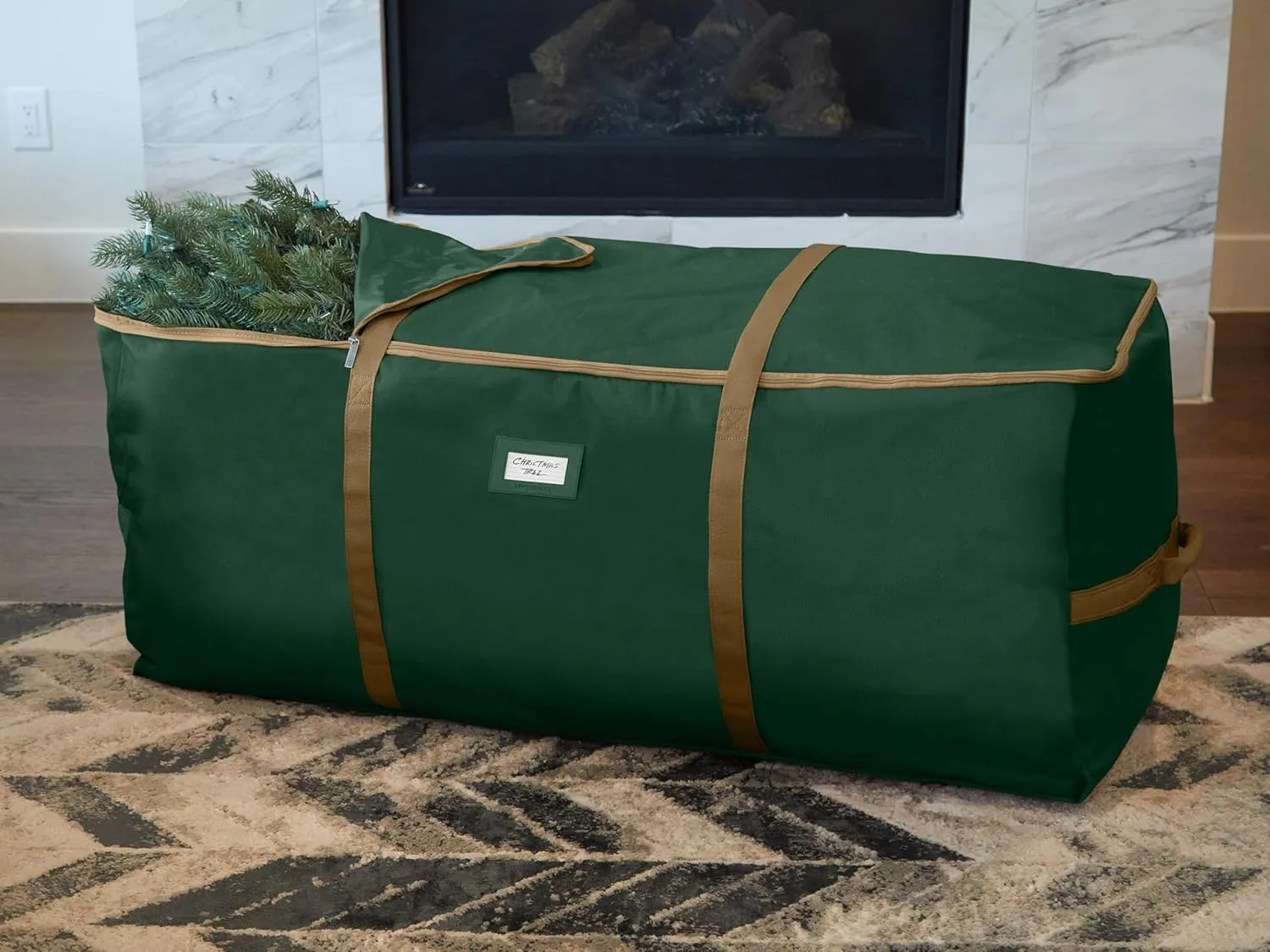 Covermates Keepsakes Christmas Tree Cinch Bag - Superior Protection, Cinch Straps, Fits Up to 9 to 11-Foot Tree - Holiday Storage, Green