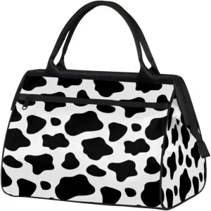 Cow Print Travel Duffel Bag Sports Travel Duffel Bag Waterproof Durable Large Gym Tote Bag Weekender Overnight Bag for Women Travel Gym Yoga