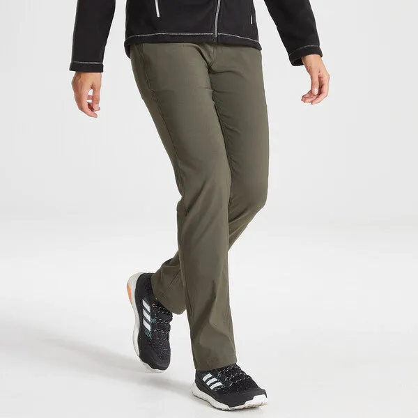 Craghoppers Women's Kiwi Pro II Active Stretch Recycled Trousers CWJ1280 Khaki