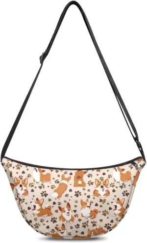 Crescent Shoulder Bags with Inside Pockets for Ladies Men Daily Use