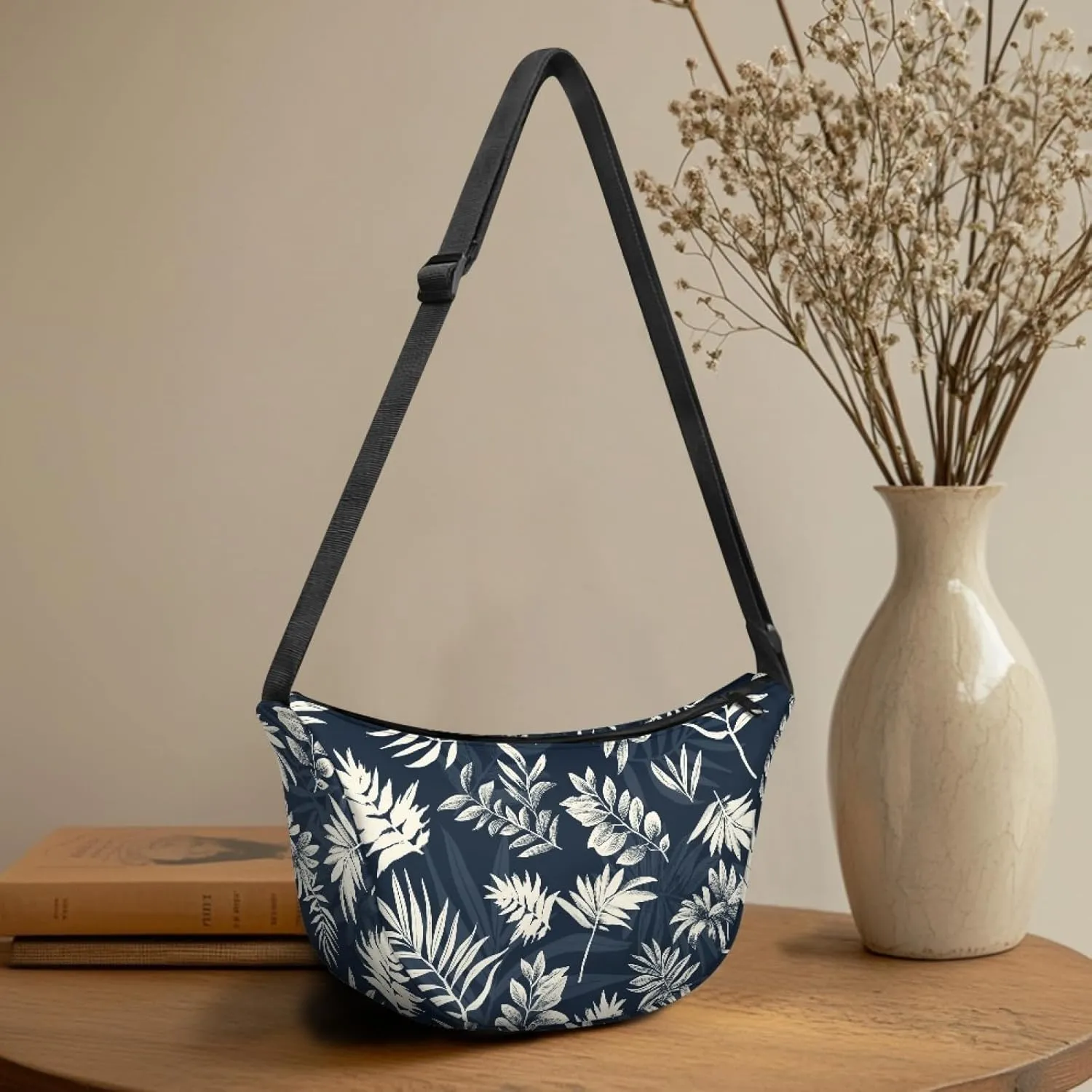 Crescent Shoulder Bags with Inside Pockets for Ladies Men Daily Use