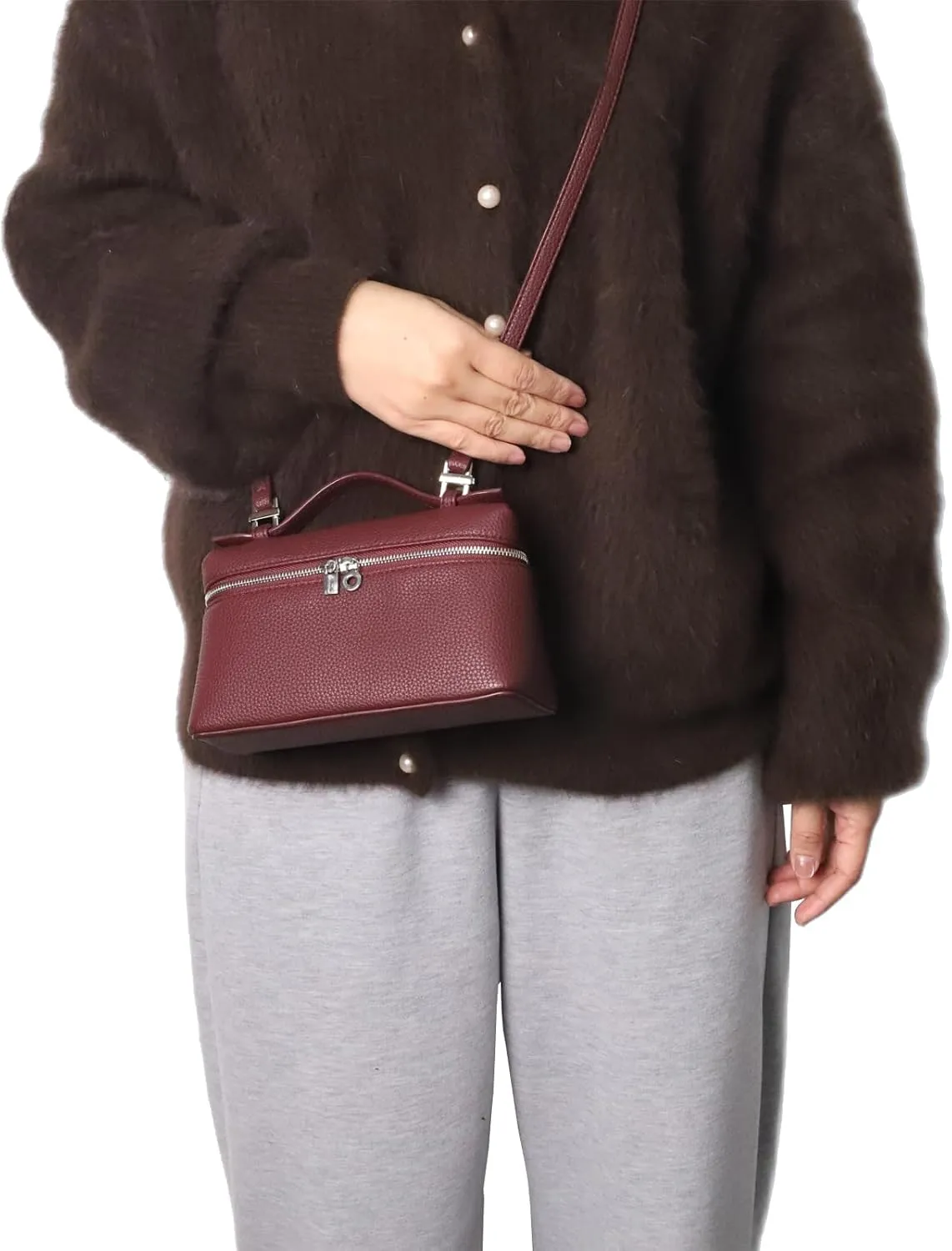 Crossbody Bag for Women Top-Handle Pouch Bag Designer Shoulder Leather Handbag Trendy Purse