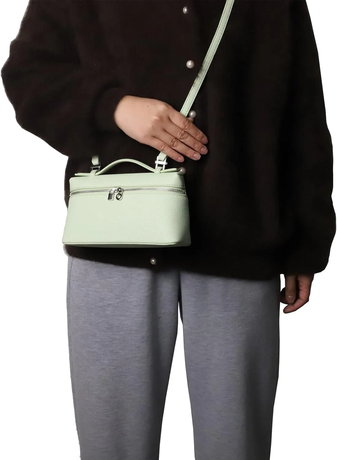Crossbody Bag for Women Top-Handle Pouch Bag Designer Shoulder Leather Handbag Trendy Purse
