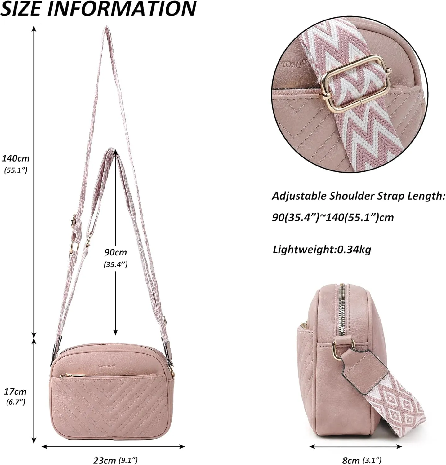 Crossbody Bags for Women Elegant Purse with Adjustable Wide Shoulder Bag for Daily Travel