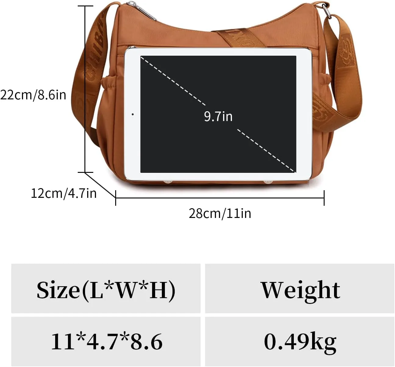 Crossbody Bags for Women Lightweight Shoulder Handbags Waterproof Nylon Purse with Pockets Messenger Bags (Purple)