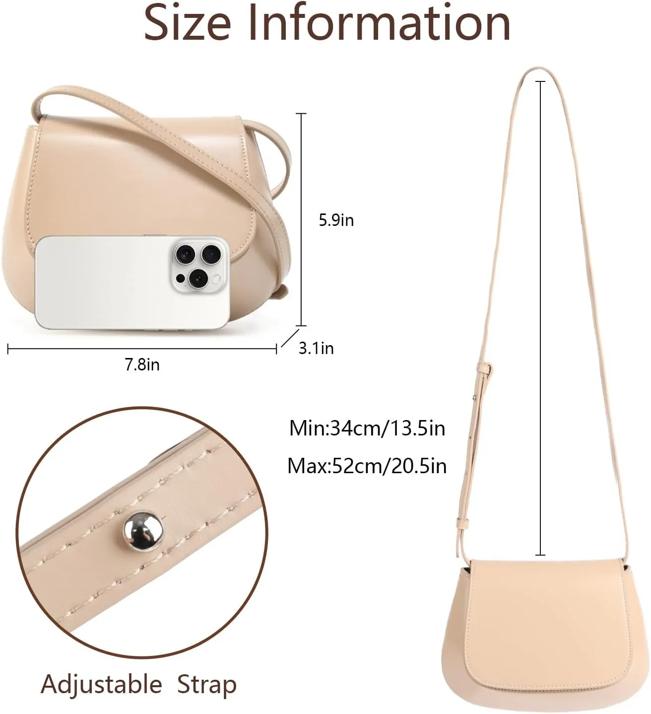 Crossbody Bags for Women Trendy Shoulder Purse Genuine Leather Bag with Adjustable Strap