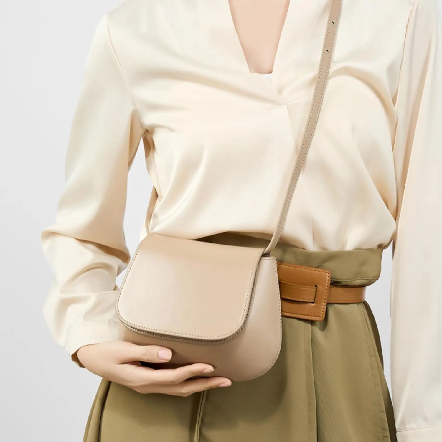 Crossbody Bags for Women Trendy Shoulder Purse Genuine Leather Bag with Adjustable Strap