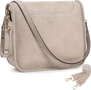 Crossbody Bags For Women Trendy Vegan Leather Travel Bags Shoulder Purses For Women With 2 Adjustable Strap
