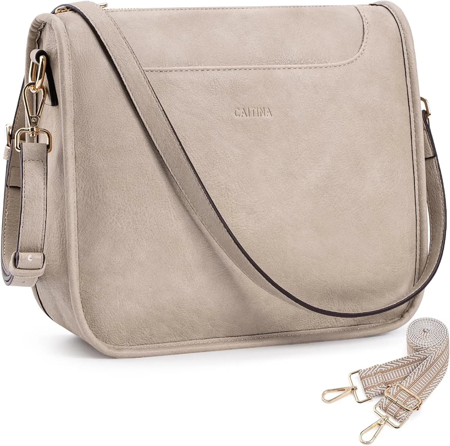 Crossbody Bags For Women Trendy Vegan Leather Travel Bags Shoulder Purses For Women With 2 Adjustable Strap