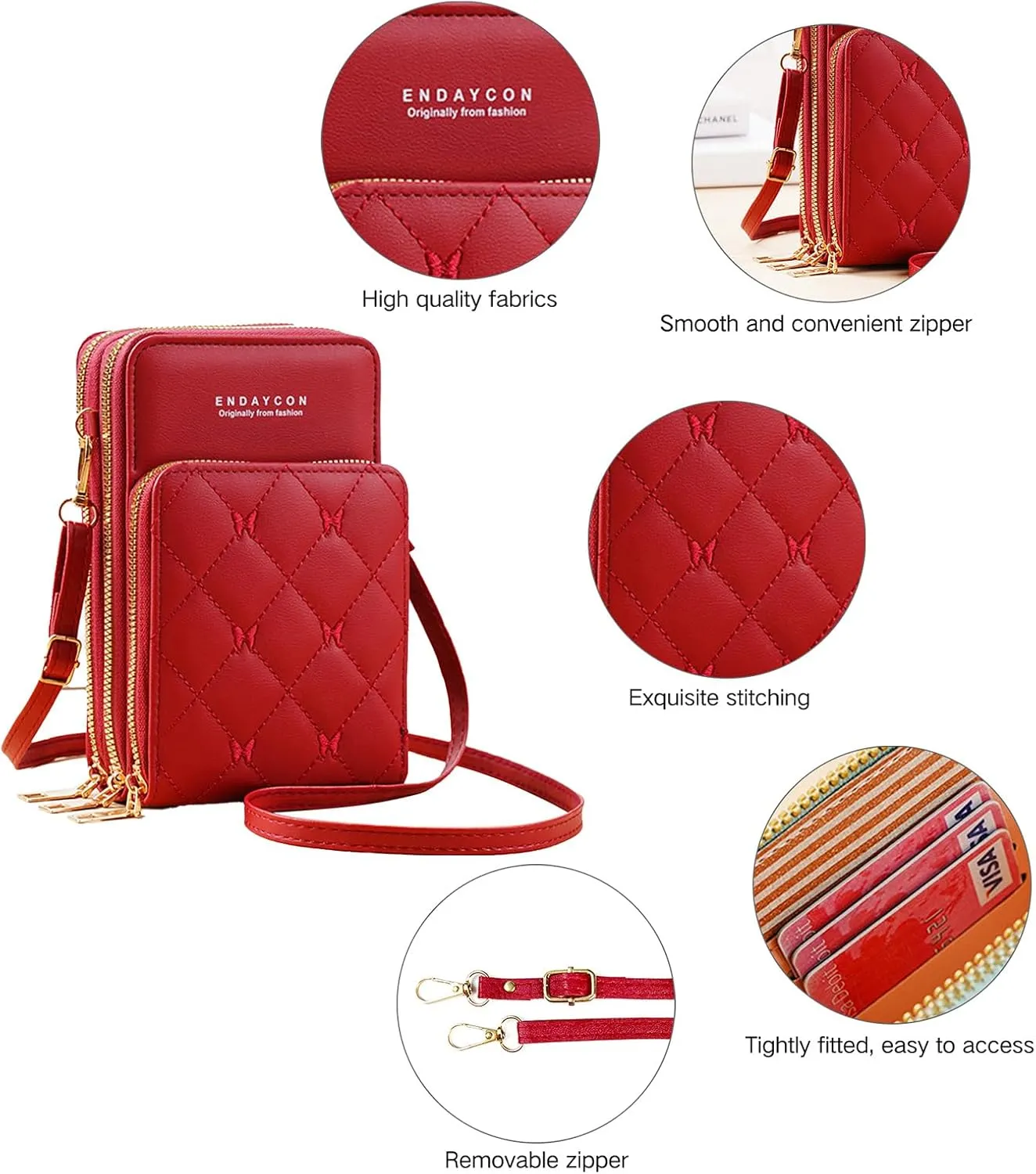 Crossbody for Women, Trendy Small Phone Purse with Secure Card Slots, Lightweight Card wallet