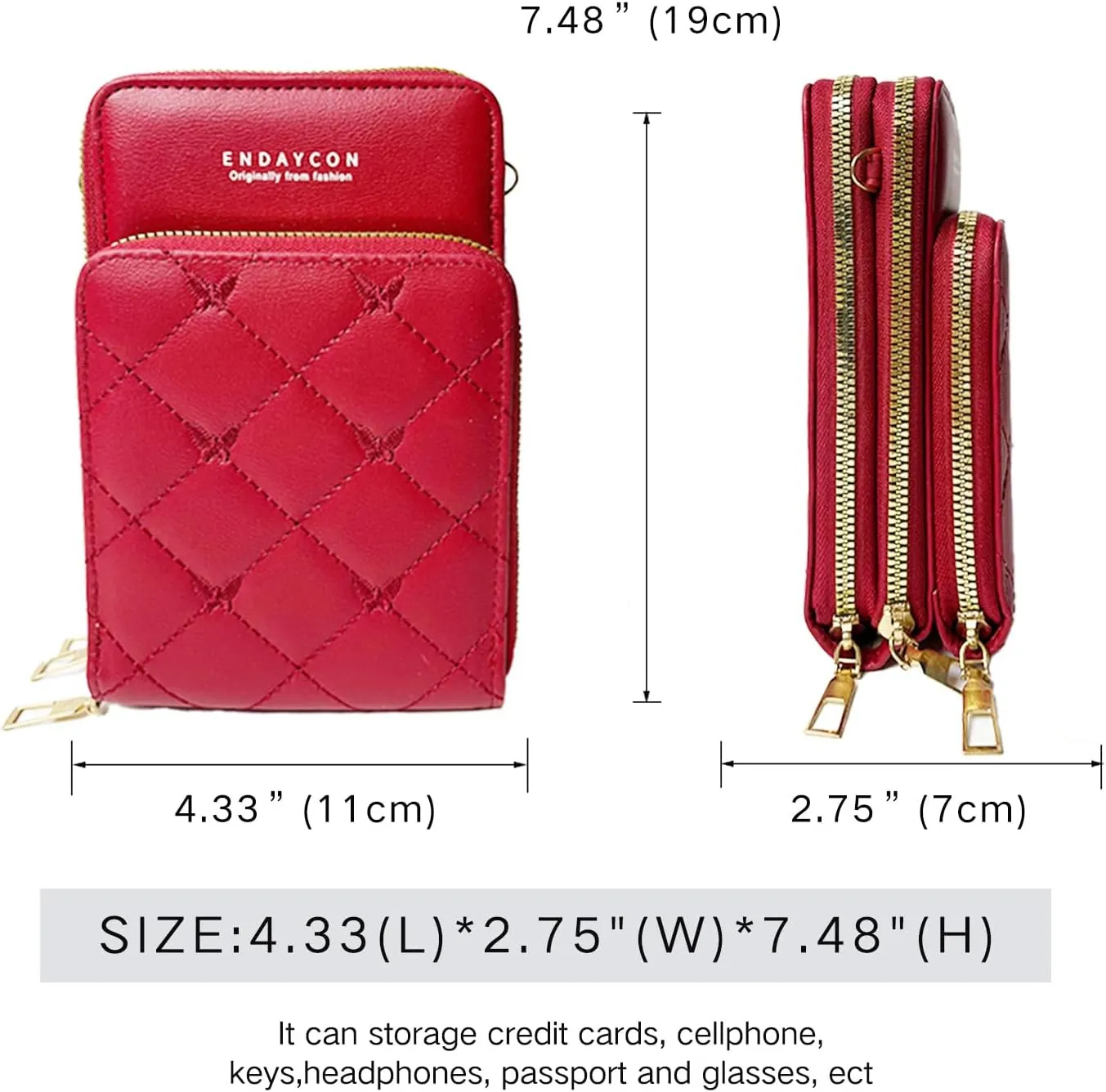 Crossbody for Women, Trendy Small Phone Purse with Secure Card Slots, Lightweight Card wallet