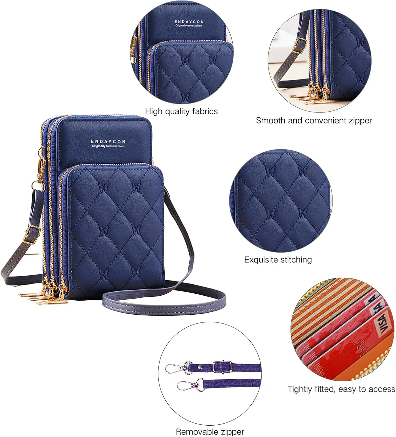 Crossbody for Women, Trendy Small Phone Purse with Secure Card Slots, Lightweight Card wallet