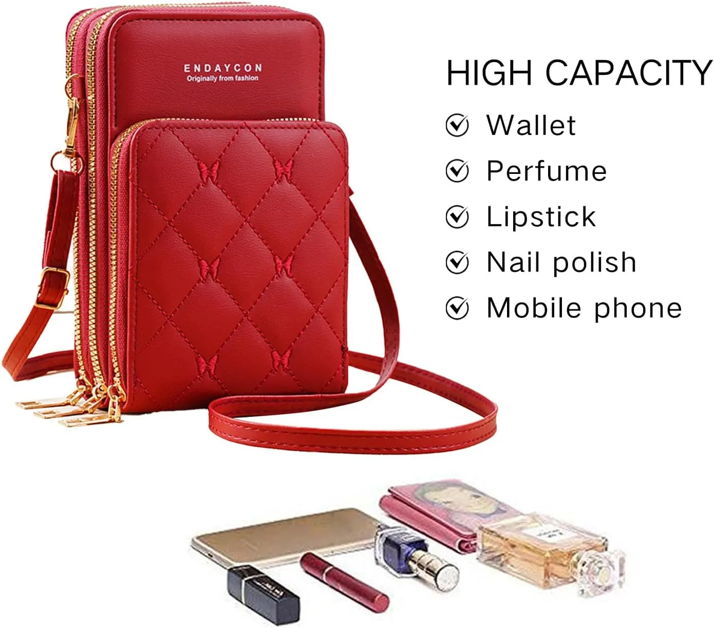 Crossbody for Women, Trendy Small Phone Purse with Secure Card Slots, Lightweight Card wallet