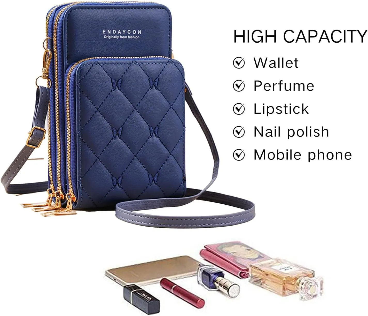 Crossbody for Women, Trendy Small Phone Purse with Secure Card Slots, Lightweight Card wallet