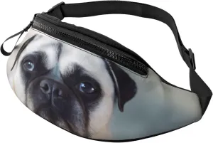 Cry Pug Bum Bag Waist Fanny Pack - Large Fashion Bumbag For Women Men, Secure Zip Pockets Adjustable Waist Bags For Travel Party Sports Running Hiking Daily Use