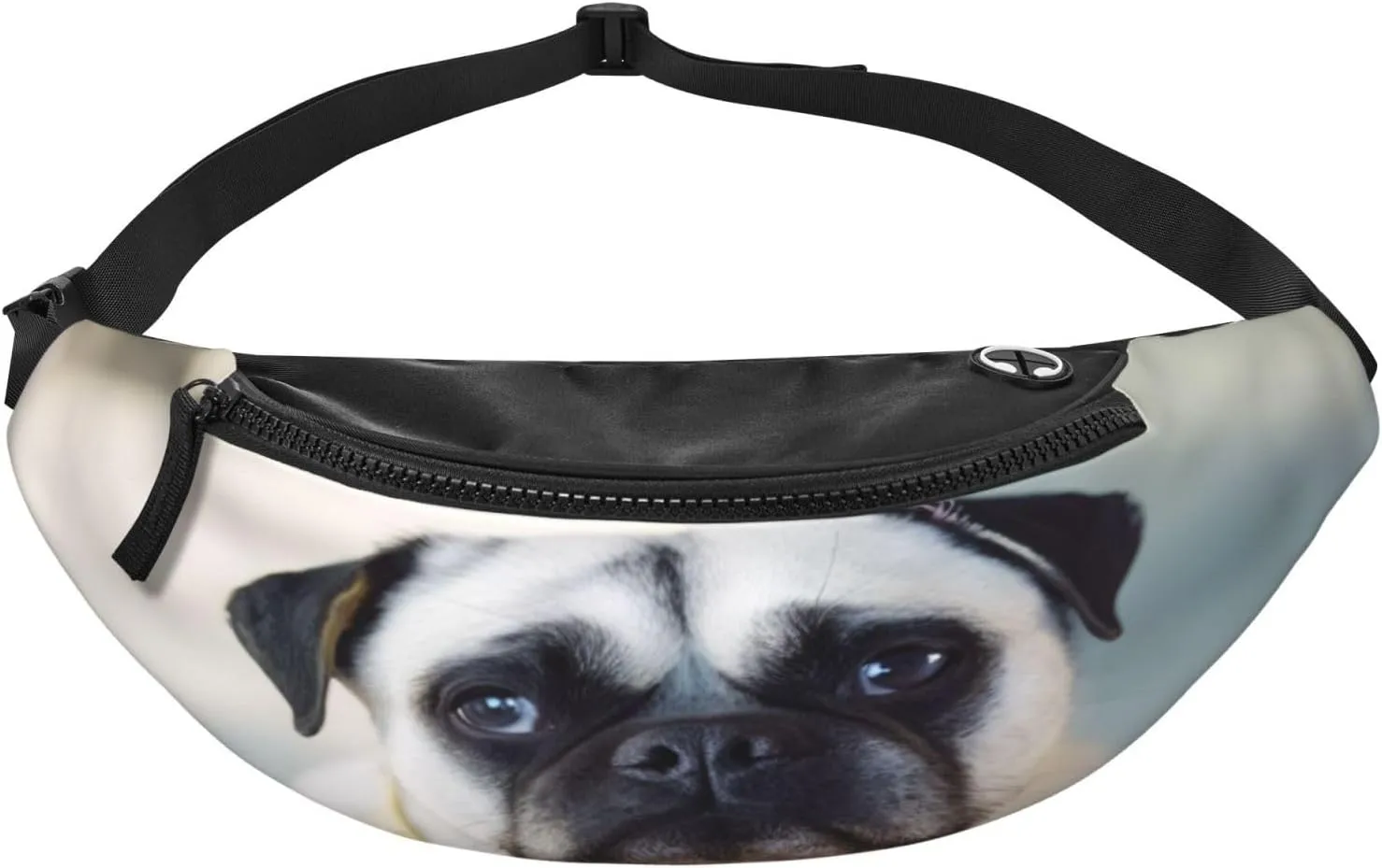 Cry Pug Bum Bag Waist Fanny Pack - Large Fashion Bumbag For Women Men, Secure Zip Pockets Adjustable Waist Bags For Travel Party Sports Running Hiking Daily Use