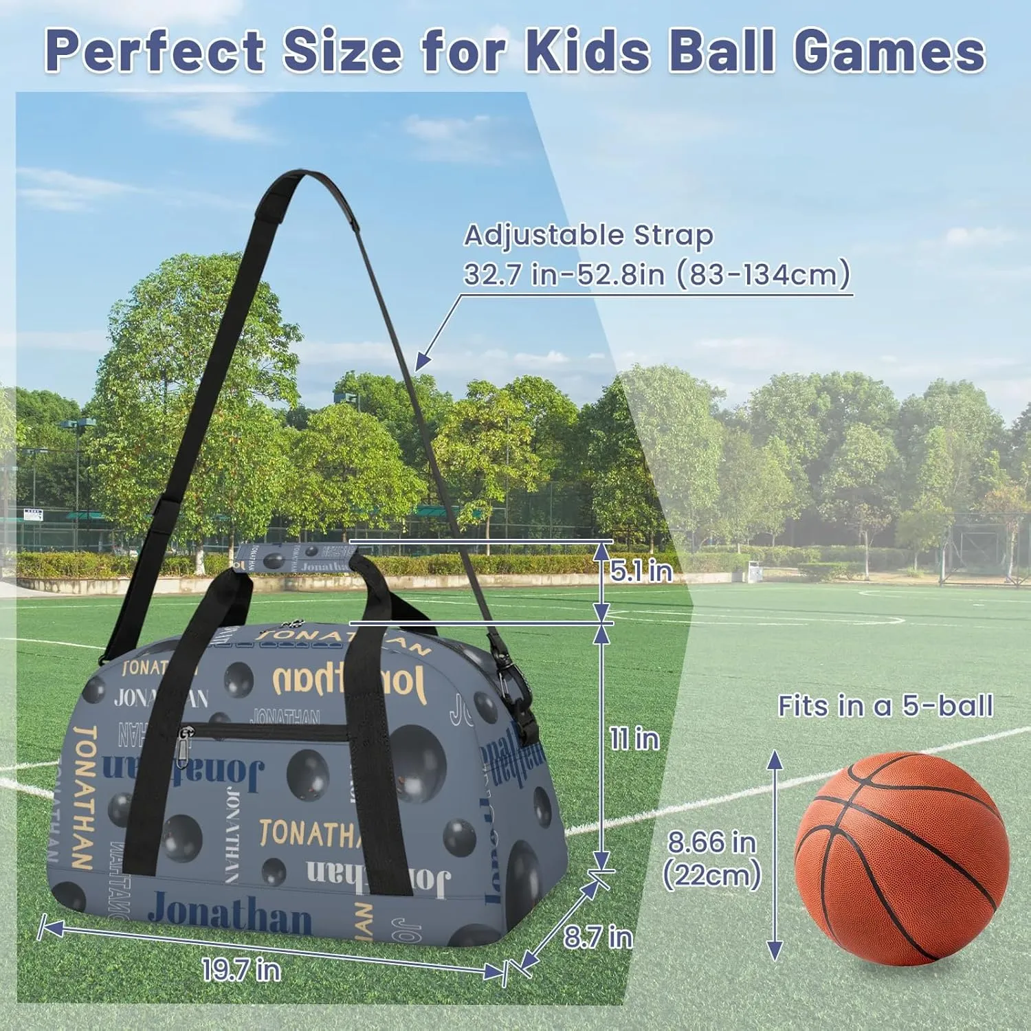 Custom-Personalize-Kids-Duffel-Bags with Name Text Carry-On Overnight Travel Gym Lightweight Dance Sports Bags For Girls Boys Kids Bowling