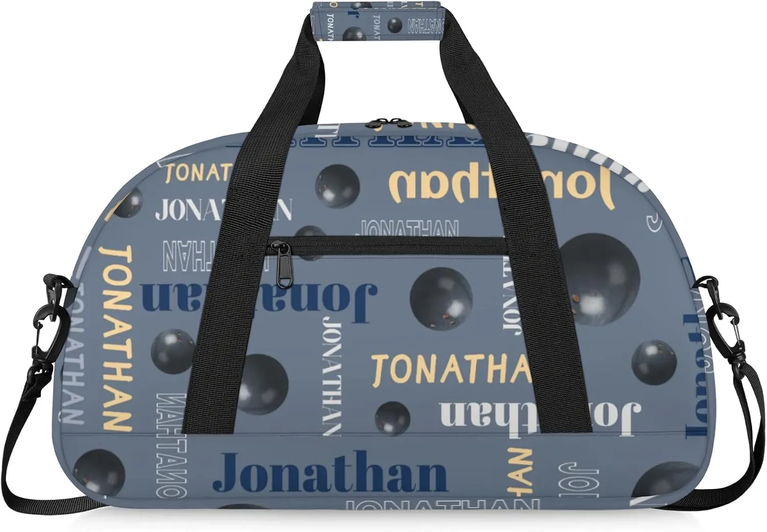 Custom-Personalize-Kids-Duffel-Bags with Name Text Carry-On Overnight Travel Gym Lightweight Dance Sports Bags For Girls Boys Kids Bowling