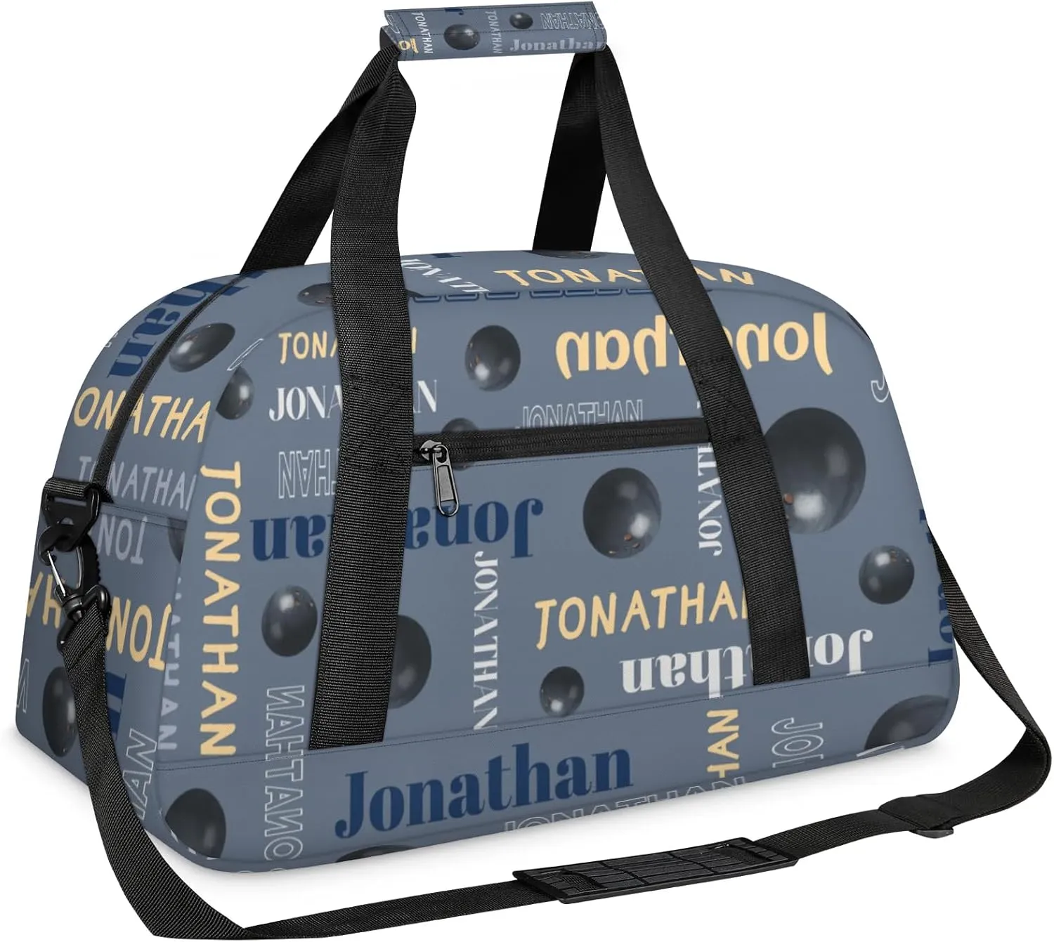 Custom-Personalize-Kids-Duffel-Bags with Name Text Carry-On Overnight Travel Gym Lightweight Dance Sports Bags For Girls Boys Kids Bowling